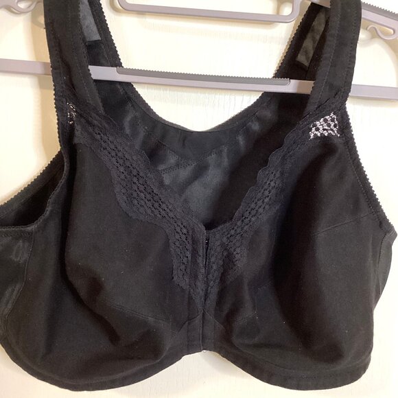 Exquisite Form Women's Black Bra Front Fastening Closure Wireless Size 40D - Picture 2 of 6